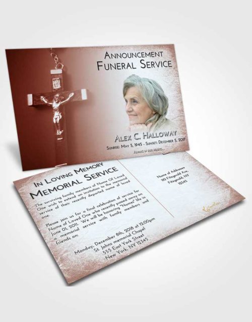 Funeral Announcement Card Template Ruby Love Rosary Love