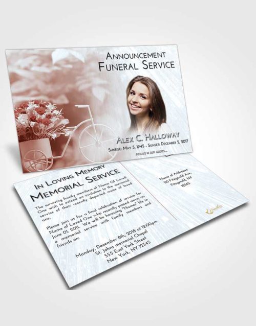 Funeral Announcement Card Template Ruby Love Rose Love