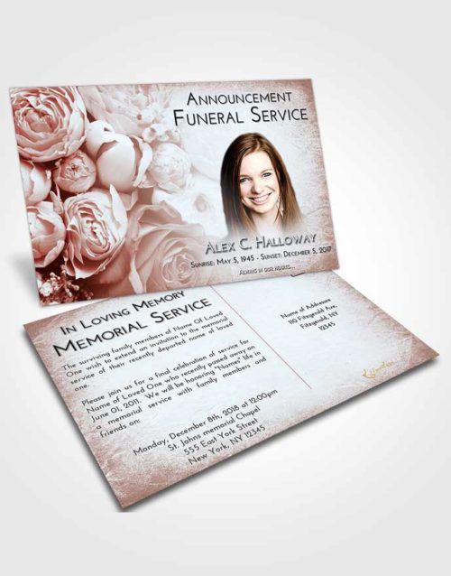 Funeral Announcement Card Template Ruby Love Rose Magic