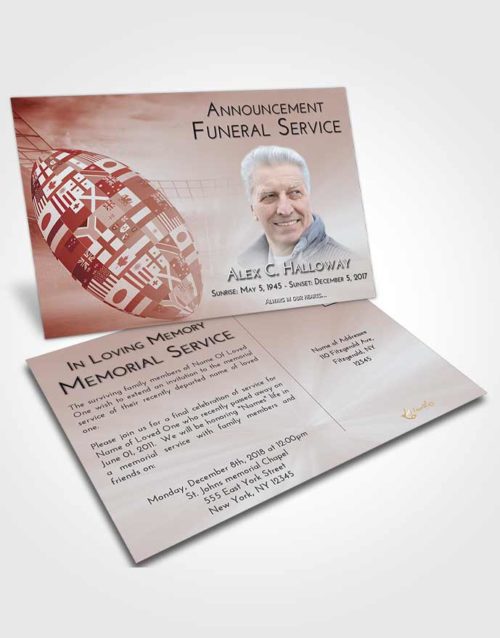 Funeral Announcement Card Template Ruby Love Rugby Passion
