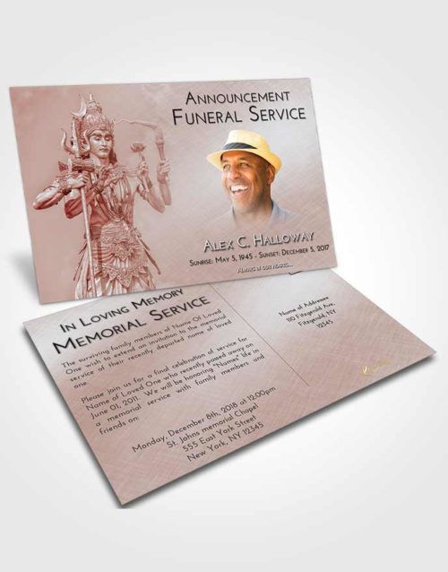 Funeral Announcement Card Template Ruby Love Shiva Desire