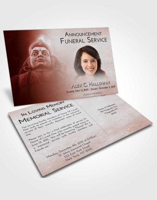 Funeral Announcement Card Template Ruby Love Shiva Surprise