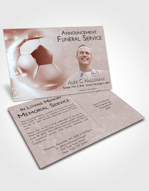 Funeral Announcement Card Template Ruby Love Soccer Destiny