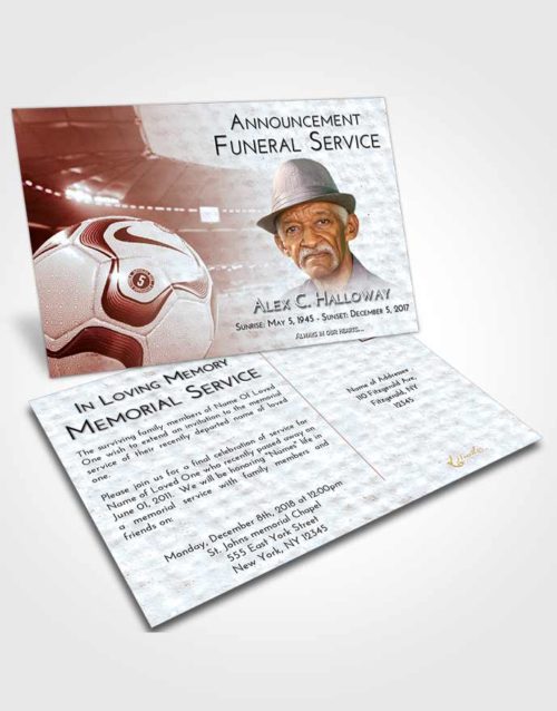 Funeral Announcement Card Template Ruby Love Soccer Life