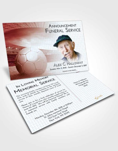 Funeral Announcement Card Template Ruby Love Soccer Love