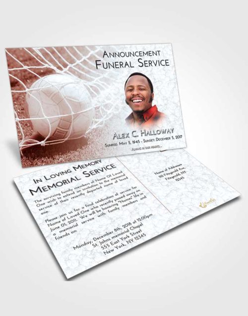 Funeral Announcement Card Template Ruby Love Soccer Pride