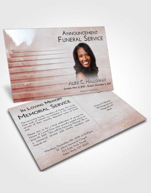 Funeral Announcement Card Template Ruby Love Stairway Into the Sky
