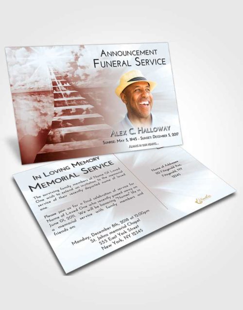 Funeral Announcement Card Template Ruby Love Stairway for the Soul