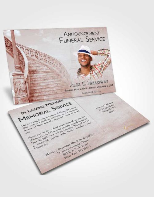 Funeral Announcement Card Template Ruby Love Stairway of Love
