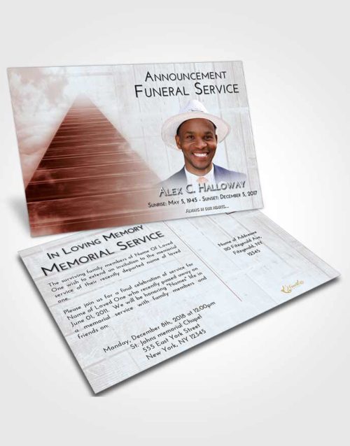 Funeral Announcement Card Template Ruby Love Stairway to Eternity