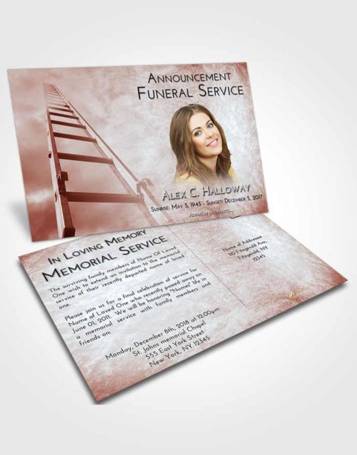Funeral Announcement Card Template Ruby Love Stairway to Forever