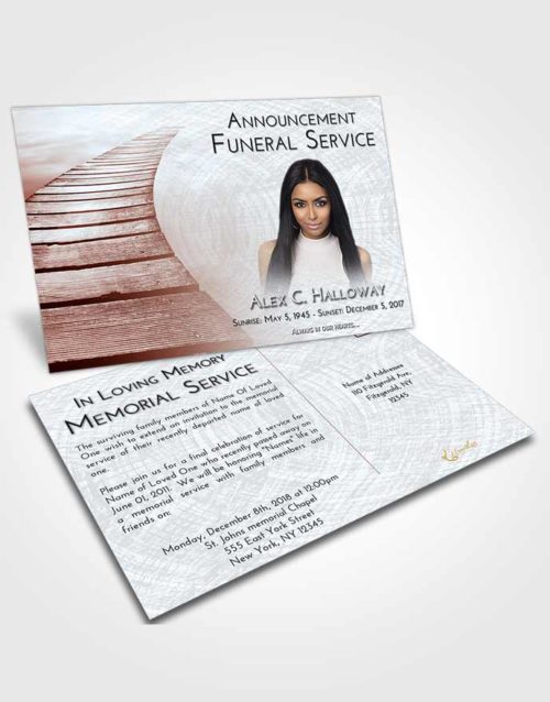 Funeral Announcement Card Template Ruby Love Stairway to Life
