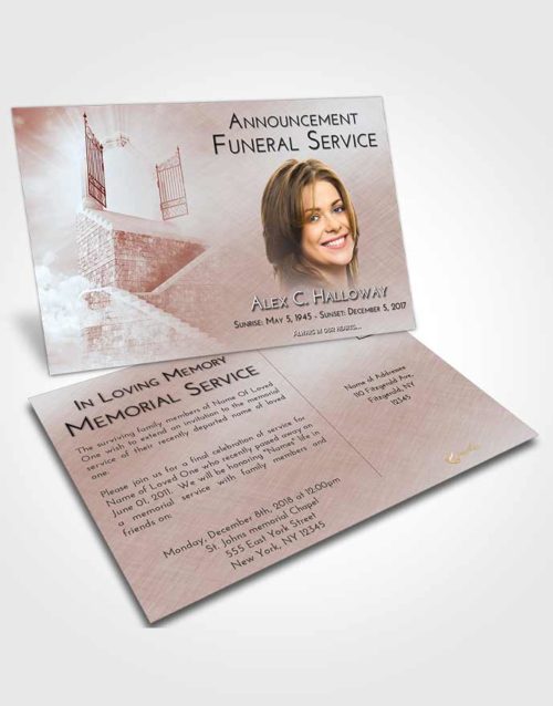 Funeral Announcement Card Template Ruby Love Stairway to the Gates of Heaven