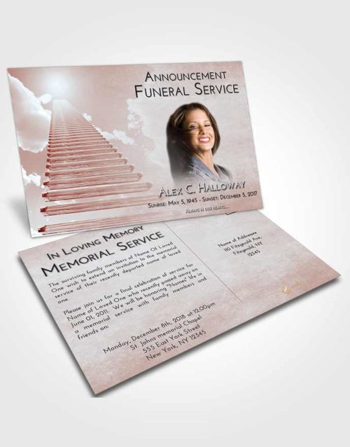 Funeral Announcement Card Template Ruby Love Steps to Heaven