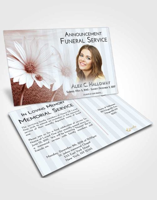 Funeral Announcement Card Template Ruby Love Summer Flower