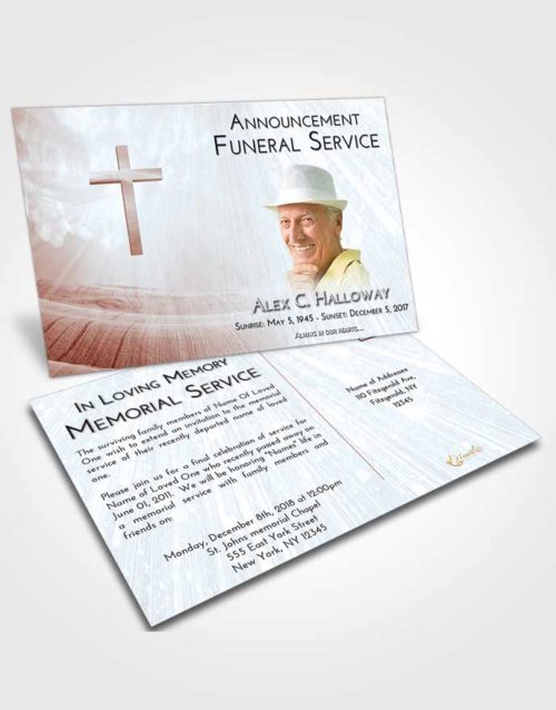 Funeral Announcement Card Template Ruby Love The Cross of Life
