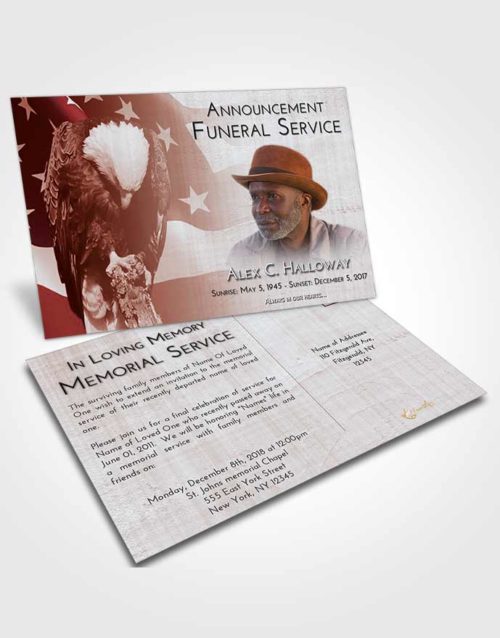 Funeral Announcement Card Template Ruby Love Veterans Journey