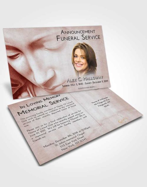Funeral Announcement Card Template Ruby Love Virgin Mary