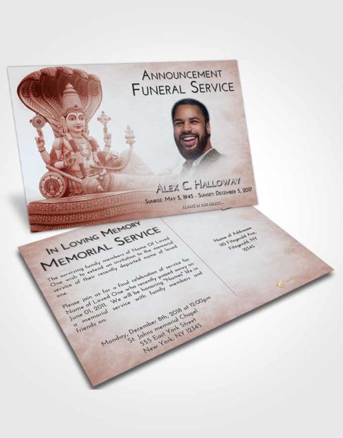 Funeral Announcement Card Template Ruby Love Vishnu Desire
