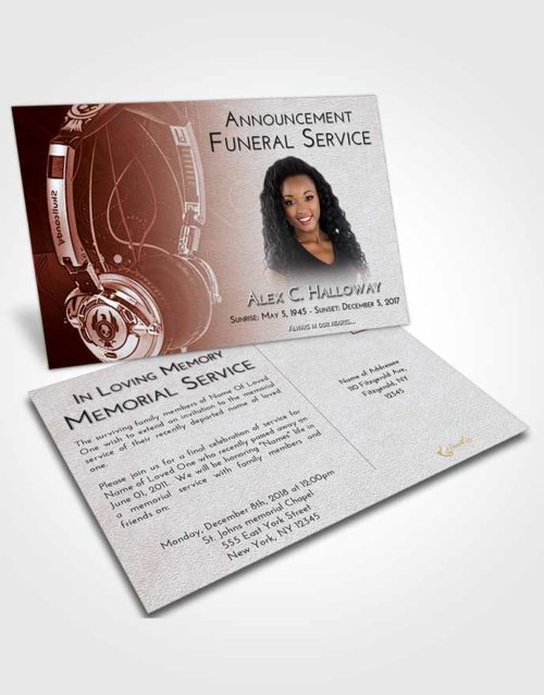 Funeral Announcement Card Template Ruby Love Vivace