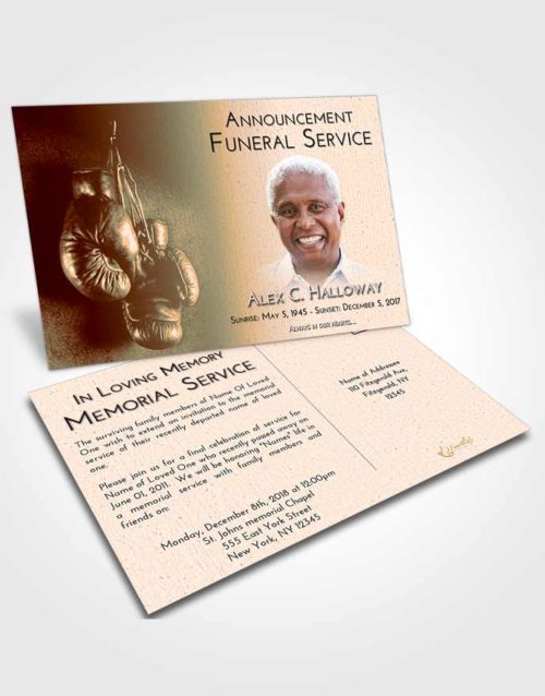 Funeral Announcement Card Template Soft Dusk Boxing Serenity