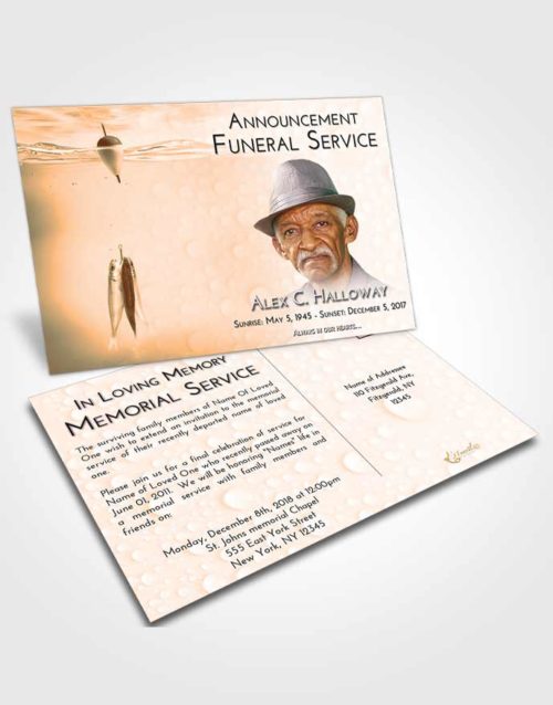 Funeral Announcement Card Template Soft Dusk Fishing in the Sea