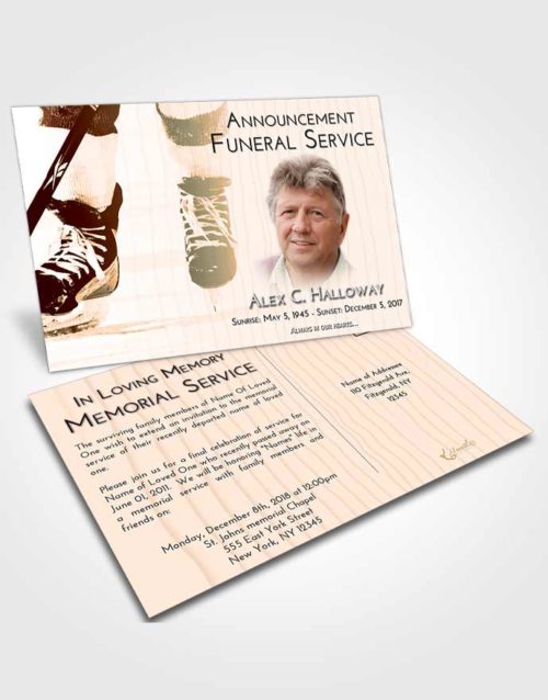 Funeral Announcement Card Template Soft Dusk Hockey Pride
