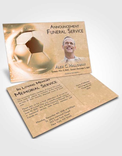 Funeral Announcement Card Template Soft Dusk Soccer Destiny
