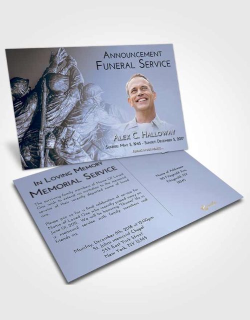 Funeral Announcement Card Template Splendid Army Grit