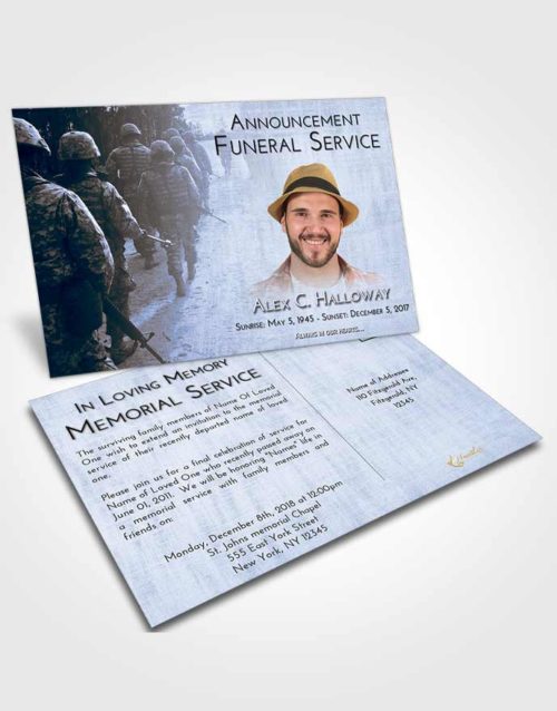 Funeral Announcement Card Template Splendid Army March