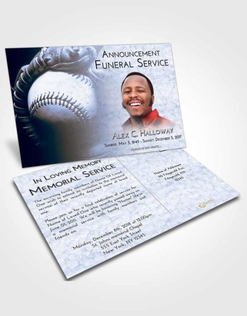 Funeral Announcement Card Template Splendid Baseball Life