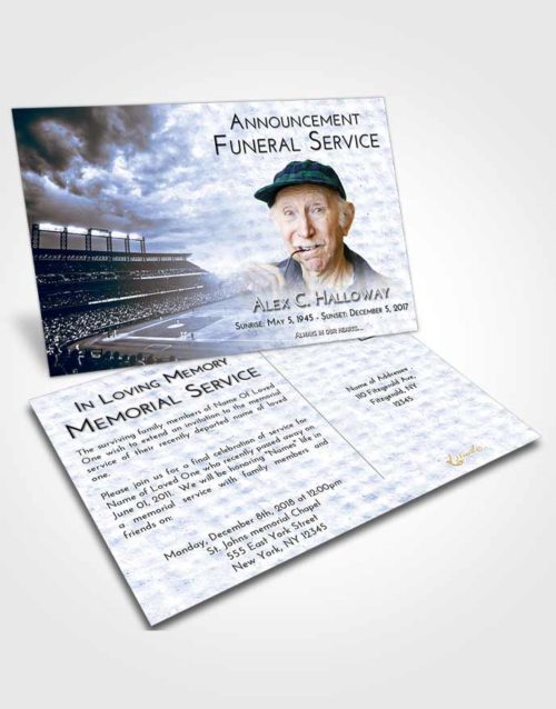 Funeral Announcement Card Template Splendid Baseball Stadium