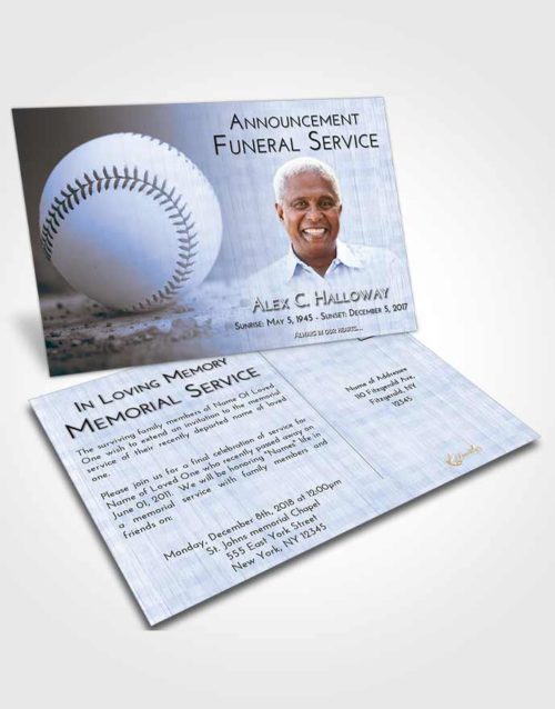 Funeral Announcement Card Template Splendid Baseball Victory