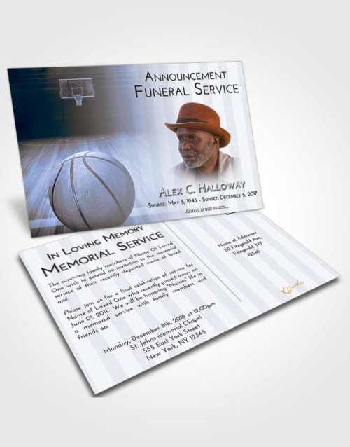 Funeral Announcement Card Template Splendid Basketball Dreams