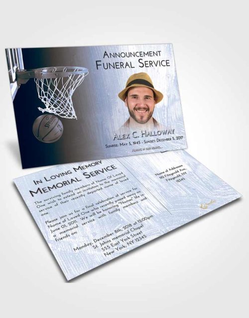 Funeral Announcement Card Template Splendid Basketball Journey