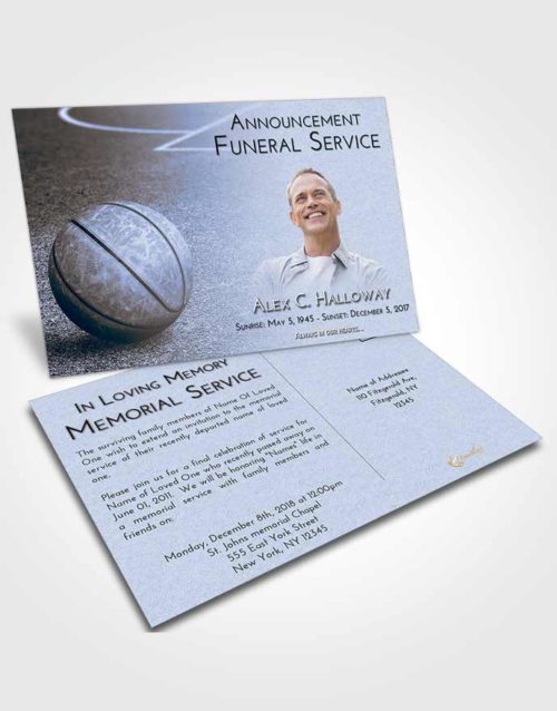 Funeral Announcement Card Template Splendid Basketball Love