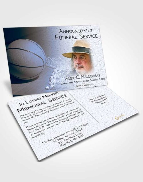 Funeral Announcement Card Template Splendid Basketball Peace