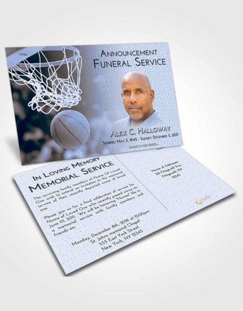 Funeral Announcement Card Template Splendid Basketball Swish