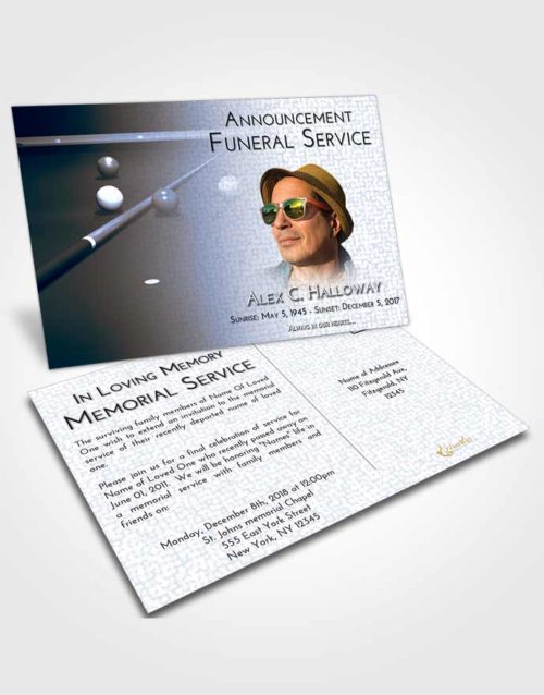 Funeral Announcement Card Template Splendid Billiards Peace