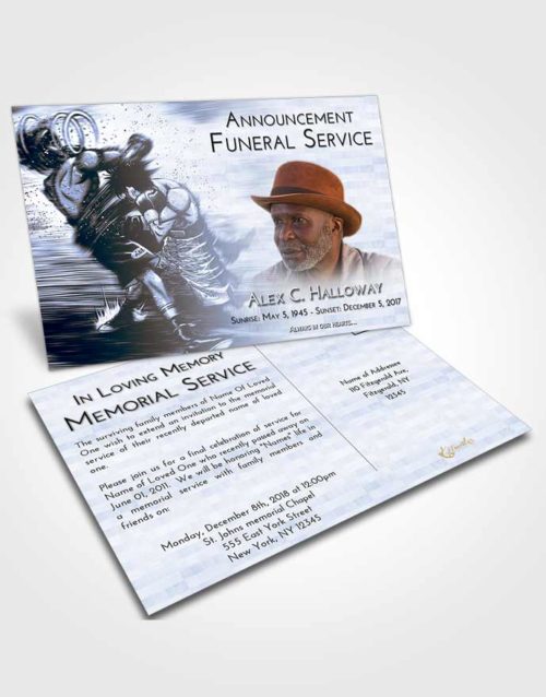 Funeral Announcement Card Template Splendid Boxing Animation