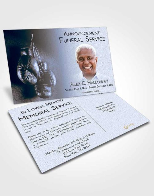 Funeral Announcement Card Template Splendid Boxing Serenity
