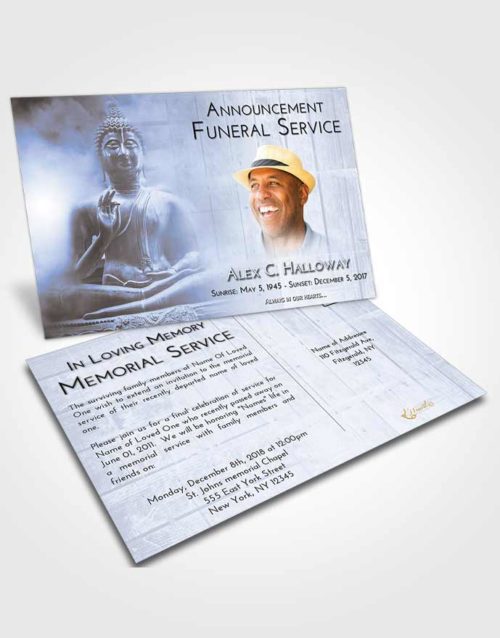 Funeral Announcement Card Template Splendid Buddha Desire