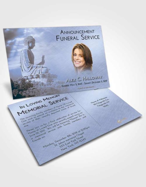 Funeral Announcement Card Template Splendid Buddha Surprise