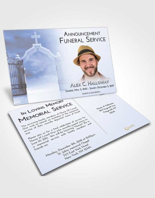 Funeral Announcement Card Template Splendid Clear Gates For Heaven
