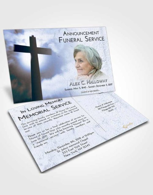 Funeral Announcement Card Template Splendid Faith in the Cross