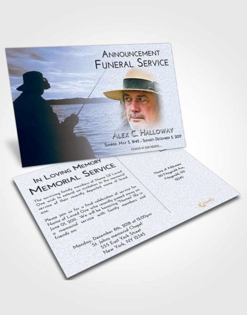 Funeral Announcement Card Template Splendid Fishing Desire