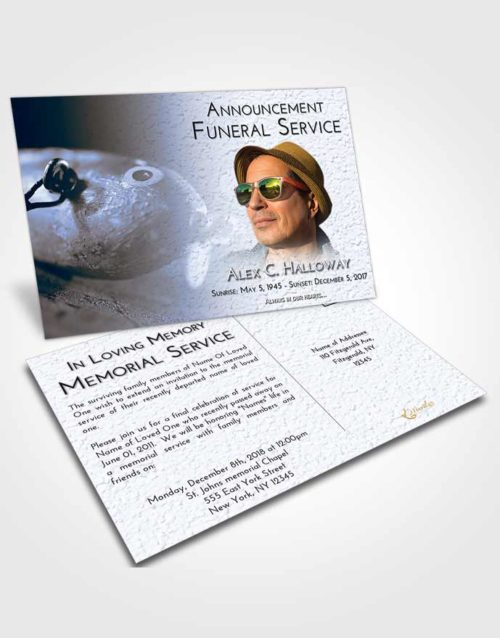 Funeral Announcement Card Template Splendid Fishing Escape