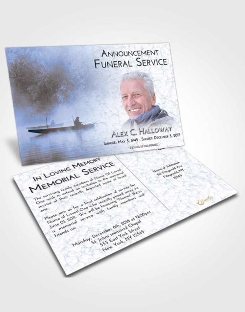 Funeral Announcement Card Template Splendid Fishing Tranquility