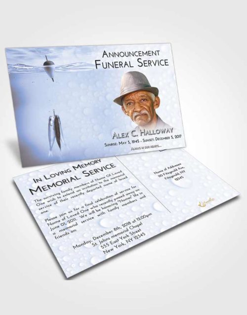 Funeral Announcement Card Template Splendid Fishing in the Sea