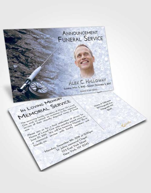Funeral Announcement Card Template Splendid Fishing on the Rocks